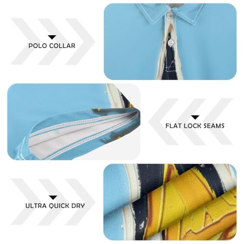 Polo à manches courtes extensible et séchage rapide pour le golf