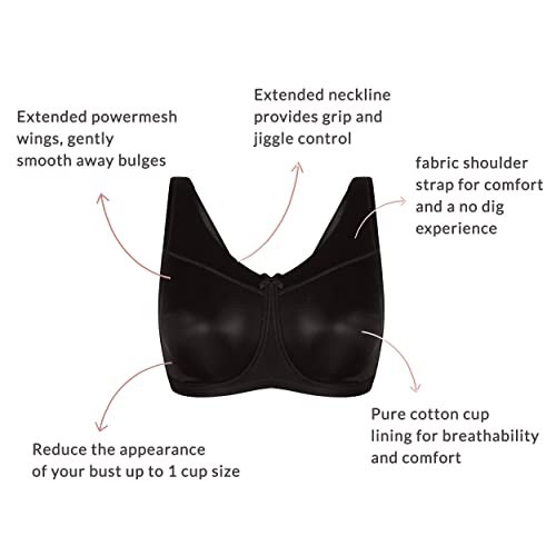 Image of NYKD NYB044 Wirefree Cotton Lined Minimize Me Non-Padded Full Coverage Bra for Women