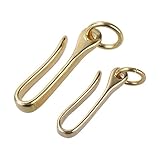 Bluecell 2pcs Brass Belt Keyring U Hook FOB Clip Biker for Key Chain Wallet Chain