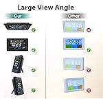 Digital Clock with 6 Alarm Clocks: Atomic Clock with Indoor Temperature Self Time Correction Clock with Day and Date for Elderly Adjustable Brightness Wall Clock