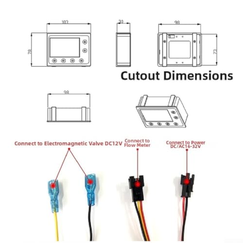 Débitmètre numérique LCD 12V pour le contrôle quantitatif d'électrovanne - 8