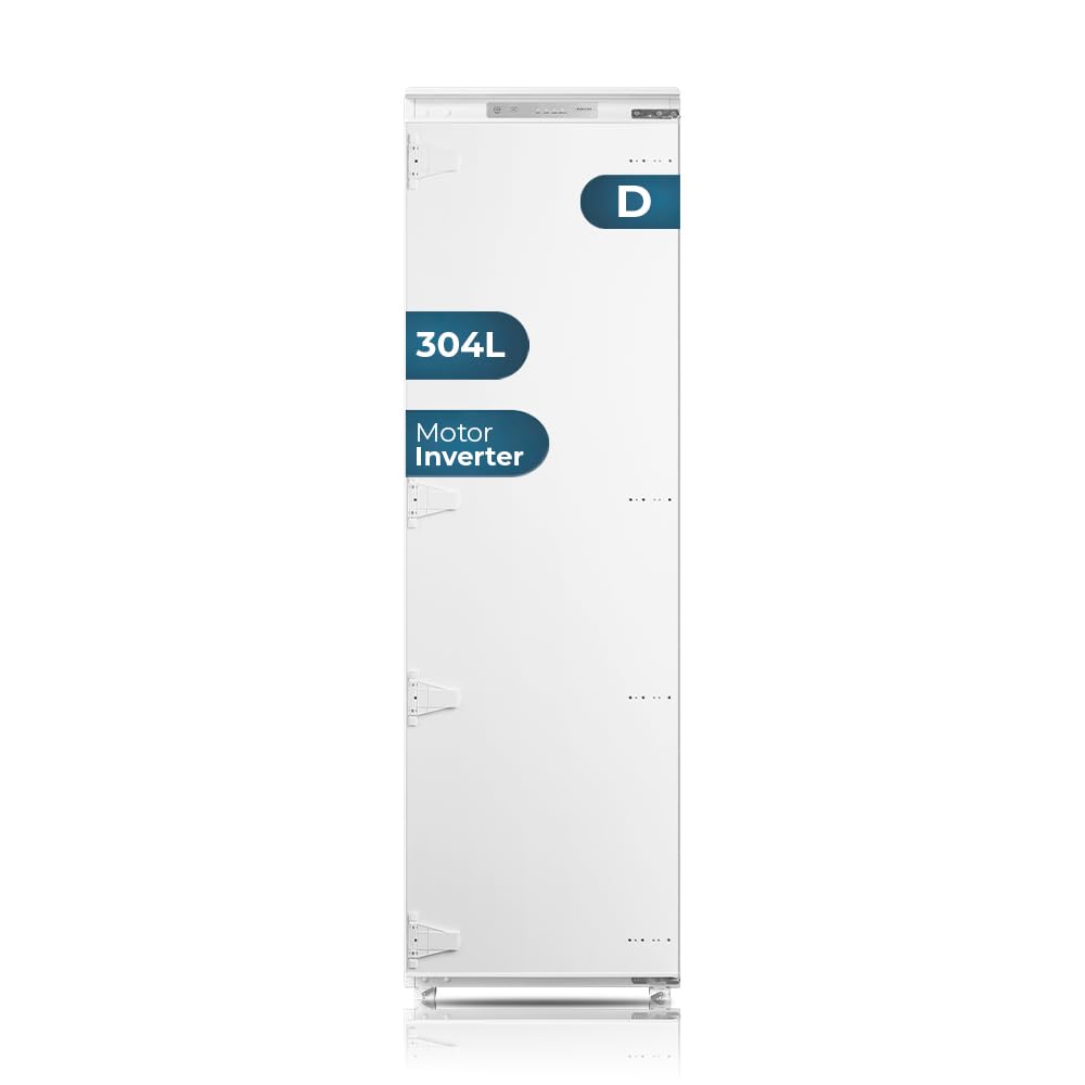 Hyundai Frigorífico Refrigerador Blanco, 1 Puerta HFRI17754ND00, Capacidad 304 Litros, No Frost, Multi Air Flow, Bajo Nivel Sonoro, Puerta Reversible, Clasificación Energética D