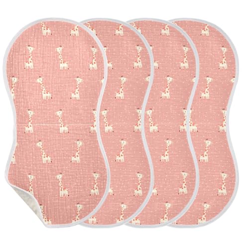 Baby Burp Cloths, Soft Absorbent Burping Cloths for Babies, Cotton Milk Spit Up Rags, Large Size for Newborns, Baby Boys and Girls (Cute Giraffe)3
