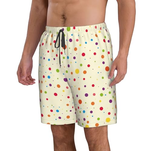 Polka Dot Shorts Man Casual Beach Short Drawstring Mesh Lining Quick Dry Swimwear Gym Bottoms2