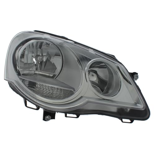 XYZ Parts Replacement Headlight Assembly Electric Adjustment Chrome Inner Halogen Compatible With Volkswagen Polo Mk4 9N3 Hatchback 2005-2010 For UK Drivers Side Right Hand