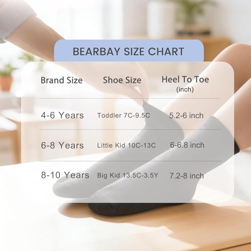 Image of Toddler Non Slip Cotton Crew Socks with Grips for Baby Boys Girls