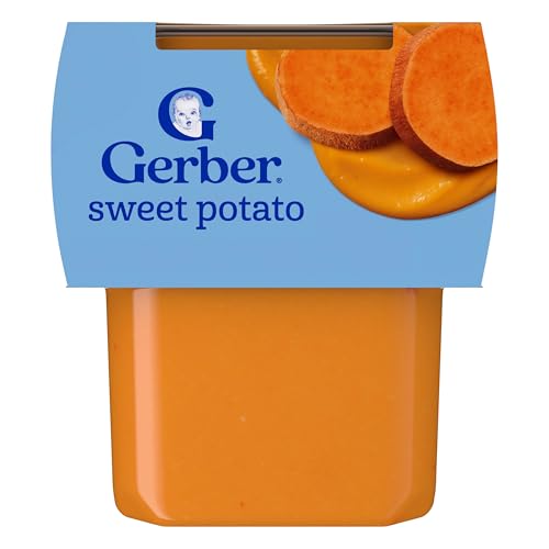 Gerber Stage 2 Baby Food Sweet Potato Puree Tubs No Added Salt No Artificial Colors or Flavors Baby Puree 16-Pack