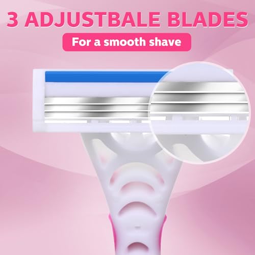 Image of 72 Count Women's Disposable Razors Blades Bulk 3 Blade Razors for Women Disposable Head Razor Sensitive Skin Razor Comfortable Shave for Bathing Hotel Travel