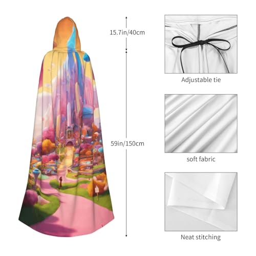 Cape à capuche pour adulte imprimé Candy Land déguisement de cosplay et carnaval - 5