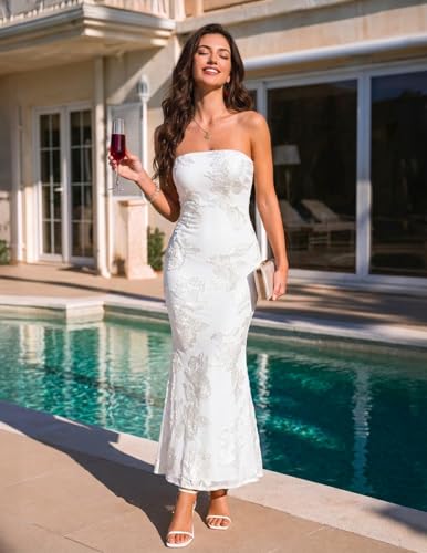 Image of MEROKEETY Women's Summer Floral Wedding Guest Cocktail Maxi Dress