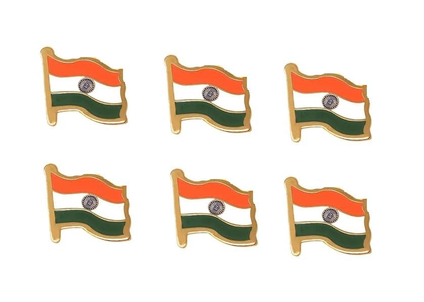 KidsZeeNie® Metal Indian Badge | Tiranga Lapel Pin & Brooch for Shirt, Coat & Clothes | Patriotic Flag for School Celebrations| Small Tricolour Flags for Independence, Republic Day, (Pack Of 6)-image-32