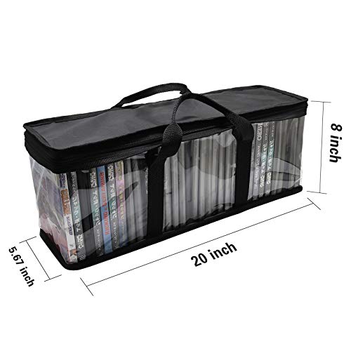 Dablue 6 Set Of Dvd Storage Bag Case Holders Vhs Storage Bags Holds 180 Dvd Bluray Ps4 Video Games For Media Storage Organization #TOP2
