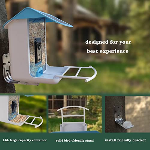 Smart Bird Feeder Camera With Solar Powered, Bird Feeder With Camera Wireless Outdoor, Ai Identify Bird Species, 1080P Hd, App Connection, Ip65 Waterproof, Free 64G Tf Card #TOP6