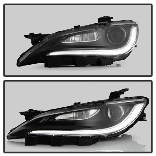 KEEKPO - For 2015 2016 2017 Chrysler 200 Chrome Halogen Type w/LED DRL Projector Headlights Headlamps Pair Left+Right - Image 6