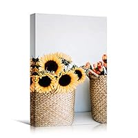 Canvas Wall Art Yellow Arrangement Bouquet Expressive Floral Multicolor Photography Romantics - 12x18 inches