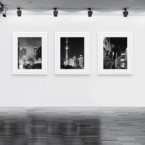Picrit 24x30 Picture Frame 3 Pack, White Poster Frame, Display Poster 18 x 24 with Mat or 24x30 without Mat for Horizontal or Vertical Wall Mounting