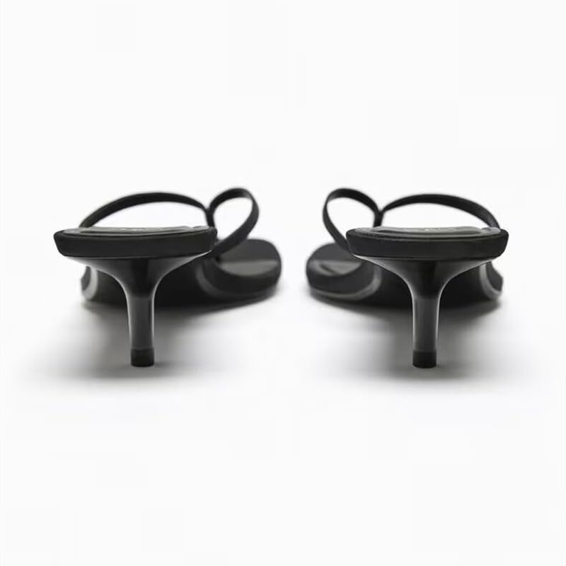 Image of Women's Miami Kitten Heels Sandals Square Open Toe Thong Sandal Flip Flop Heels +Memory Foam Heeled Sandals for Women
