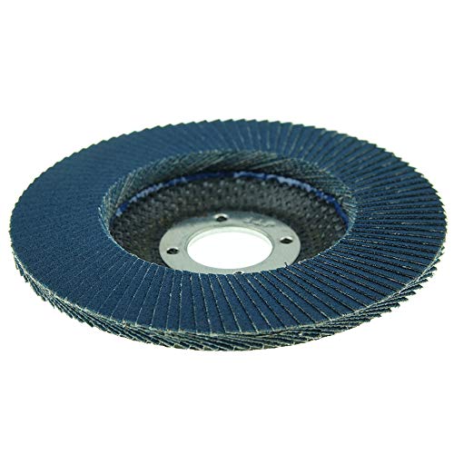 Image of Weiler 50706 4-1 /2 inch Tiger Disc Abrasive Flap Disc, Flat (TY27), Phenolic Backing, 120Z, 7 /8 inch Arbor Hole (Pack of 10)