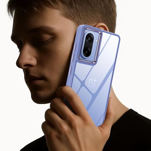 Image of A rtistque Frosted Translucent Back Cover Case for OnePlus Nord CE 5 5G | Chrome Ring Design | Premium Matte Finish | Shockproof TPU | Slim Protective Design | OnePlus Nord CE 5 Back Cover - Purple