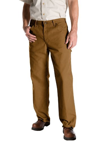 Dickies Men's Relaxed Fit Straight-Leg Duck Carpenter Jean, Brown Duck, 33W x 30L