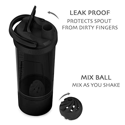 Artoid Mode Fitness Workout Sports Protein Shaker Bottle 24-Ounce, Dual Mixing Technology with Shaker Balls & Mixing Grids Included, Twist and Lock Protein Box Storage Included by Artoid Mode - Image 5