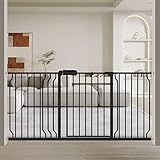 Extra Wide Baby Gate Black 62-67 Inch Wide, Walk Through Pressure Mounted No Drill, Long and Large Tension Gate for Pet and Kids
