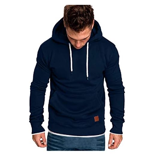 Xmiral Sweatshirt huvtröja herr enfärgad knapp huvtröja med ficka