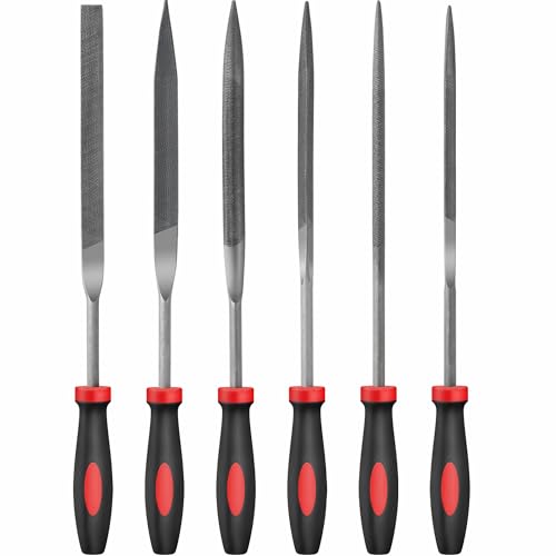 Image of Hi-Spec 6pc Metal Small Needle Hand File Tool Set Kit. Fine Micro Steel Files. Flat, Half, Round & Triangle for Crafts, Metal & Wood Work.