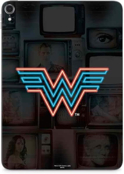 Skinit Decal Tablet Skin Compatible with iPad Pro 12.9in (2021) - Officially Licensed Wonder Woman 1984 (2020) Neon Logo Design