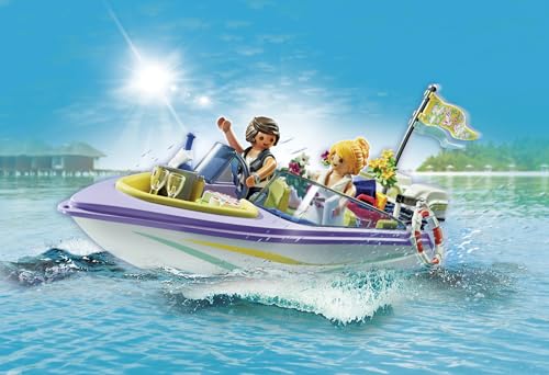 Playmobil 71366 City Life Honeymoon Speedboat Trip Promo Pack, romantic trip by boat, wonderful honeymoon after dream wedding - Image 3