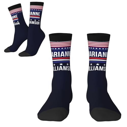 PAUPPY Marianne Williamson 2024 President Gifts Knee Socks for Women Long Tube Striped Socks Athletic Socks for Girls Youth2