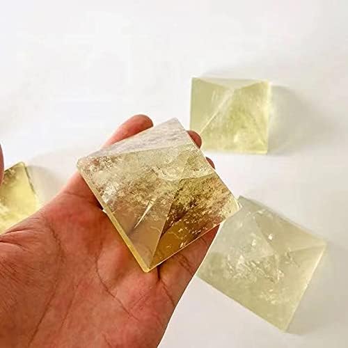 SaDity Tbkoly 1pc 70mm Natural Crystal Stone Yellow Quartz Pyramid for Gift