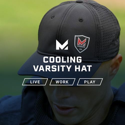 Image of MISSION Cooling Flex Varsity Hat - Unisex Baseball Cap - Lightweight & Stretch Fit - Cools Up to 2 Hours - UPF 50 Protection