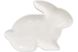 BinaryABC Bunny Rabbit Easter Serving Plate, White