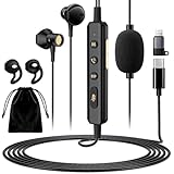 KM08U Sound Card Karaoke Headset with In-ear Monitoring, Voice Changer, Noise Reduction, Portable All-in-One Karaoke Headphone with Mic, Plug & Play Wired Earbuds for Streaming Recording Singing