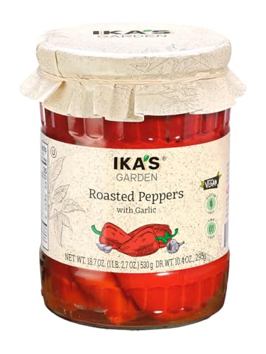 Ika’s Garden Roasted Peppers with Garlic, 18.7 oz – Fire-Roasted
