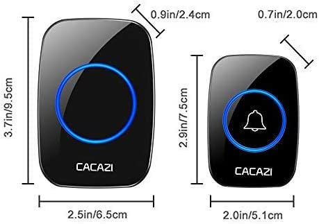 Image of Wireless Doorbells for Home, Waterproof Doorbell with 1 Transmitter and 1 Receiver, Adjustable Volume Range 300 m with 5 Volume Levels, 60 Ringtones for Office Hotel Casa
