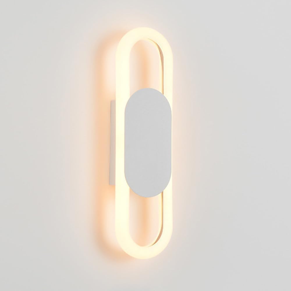 HUAYUSEDF Modern 11 W/Wall Sconce Home Minimalist Oval Sconces Indoor Decor Hardwired Lamp Bedroom Hallway Stair Living Room Mounted Light Fixtures 3000 K(White)