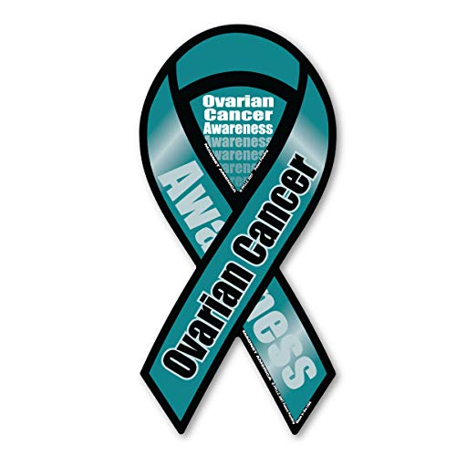 Imán decorativo cinta concientización cáncer ovárico 8x3.875"