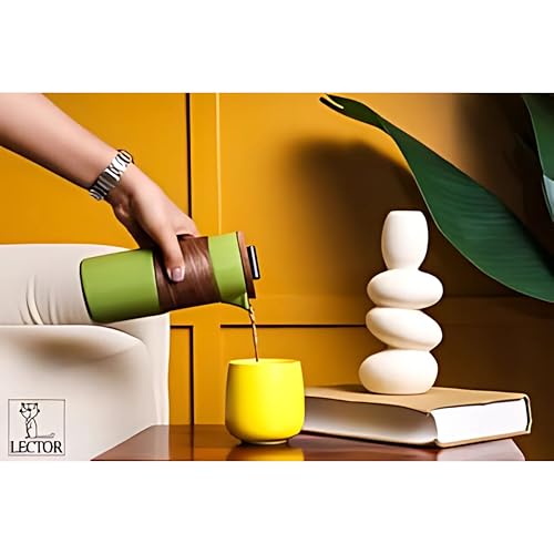 Image of LECTOR Noboru Origami Double Walled Ceramic Cup | 230ml Insulated Coffee Mug for Hot & Cold Coffee, Espresso, Tea & Drinks | 85mm Height | Stylish & Durable | Microwave Safe (Pack of 1) (White)