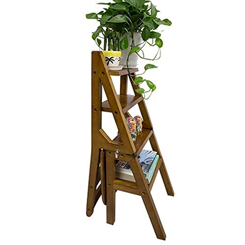 Escabeau de sécurité domestique en bois noble à 4 niveaux DASHADAO - 2