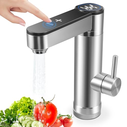 3300 W Electric Hot Water Tap, 220 V Water Heater, Intelligent Adjustable Temperature Tankless Water Heater, Kitchen Sink Hot and Cold Water Tap