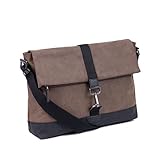  Hexagona - Gibecière - Compatible Tablette, Format A4 et téléphone Portable - pour Homme - Collection Journey - Marron