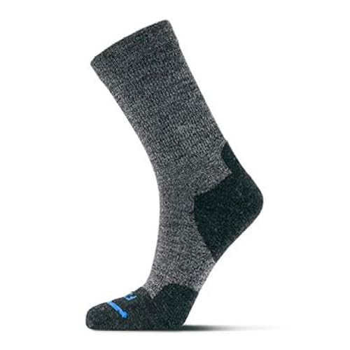 FITS Light Cushion Crew Socks, Sweat & Odor Resistant, Temperature Regulating Merino Wool Hiking Socks