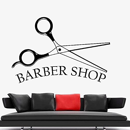 Etiqueta de la pared removible PVC pared calcomanía barbería belleza peluquería hombres peluquería decoración 28X42Cm Cover
