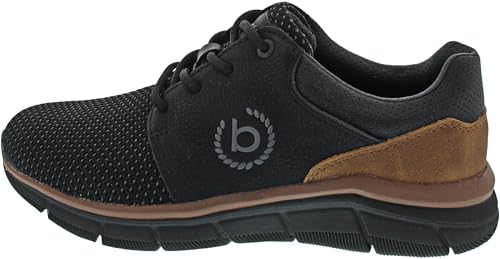 bugatti man Herren Low-Top Sneaker, Männer Sneaker, Wechselfußbett,Sportschuhe,Freizeitschuhe,Laufschuhe,Freizeit,leger,Black (1000),44 EU/EU UK