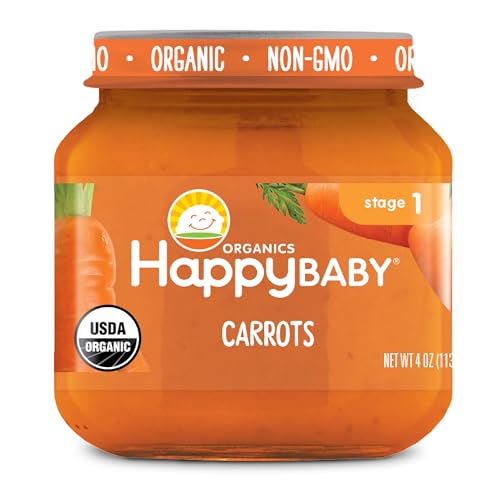 Happy Baby Organic Stage 1 Carrots Baby Food, 4 OZ