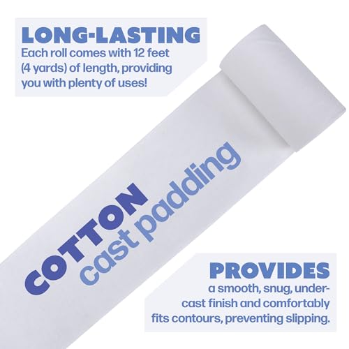 Cast Padding 12 Rolls 4” x 12ft, Individually Wrapped, Undercast Padding Cotton, Gauze Bandage for Halloween Wrap Bandage Art Projects, Body Casts, Mask Making, Hobby Craft, Wound Care, Orthopedic miniatura 3