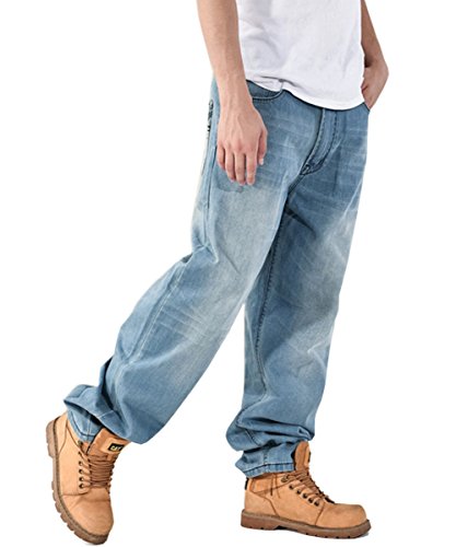 Men's Loose Hip-hop Washed Baggy Denim Jean Long Pants3