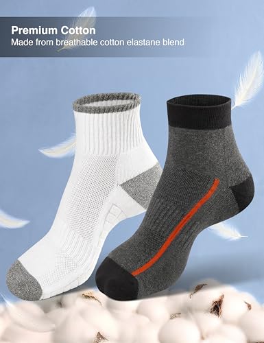 Image of Symbol Premium Men's Cotton Sports Socks Unisex | High Ankle Length | Odour-Free & Anti-bacterial | Cushioned Base | Available in Combo Packs